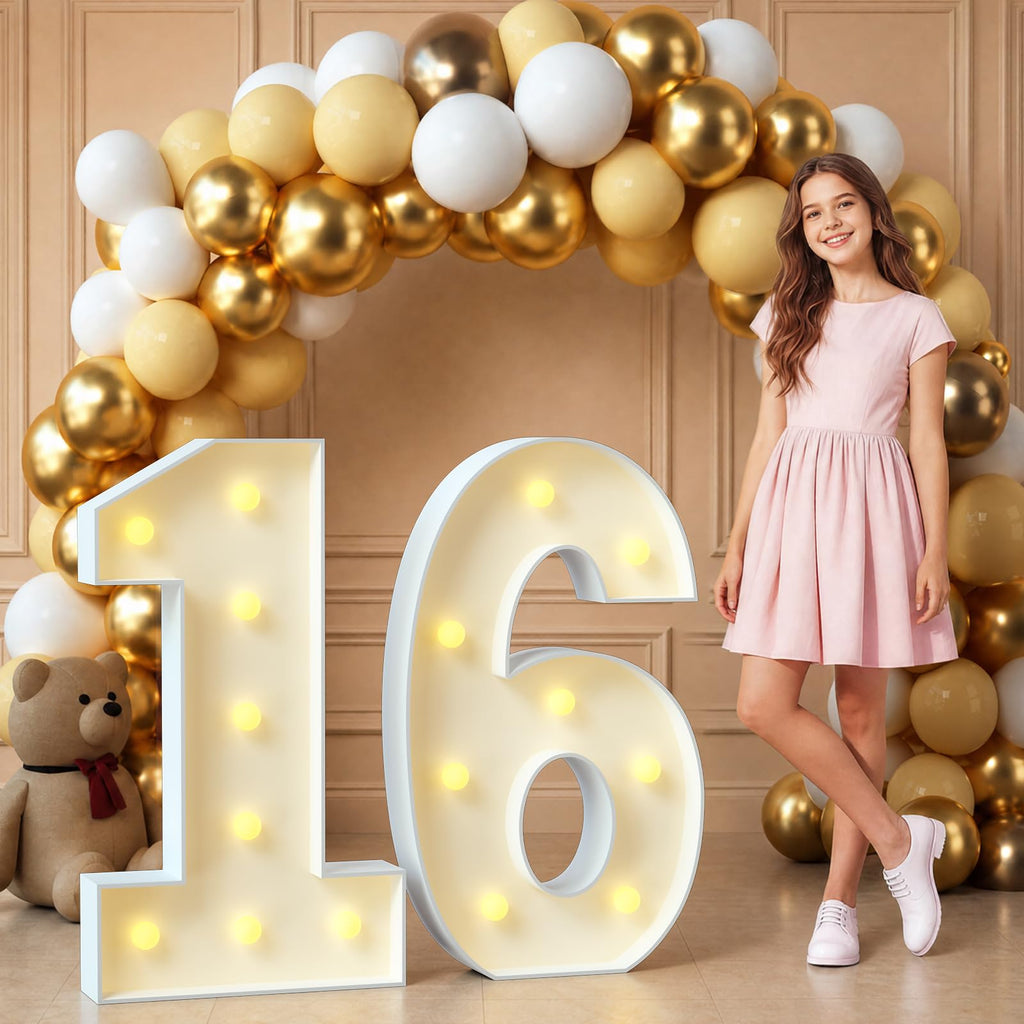 16 Marquee Numbers, 3FT Light Up Sign for 16th Birthday Party Decor