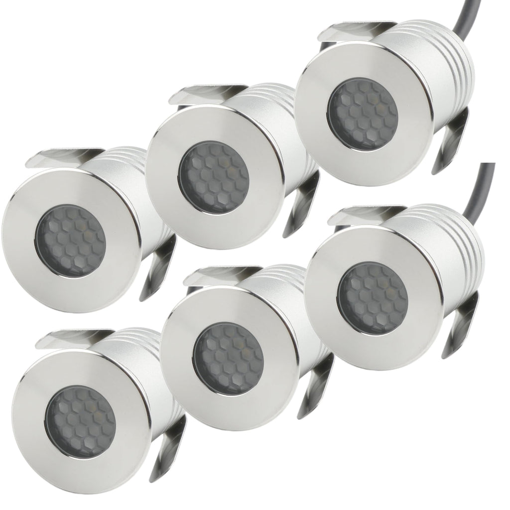 LED In-Ground Well Lights Anti-Glare,1W 12V-24V DC, IP67 Waterproof Recessed Lamp,Buried Underground Outdoor