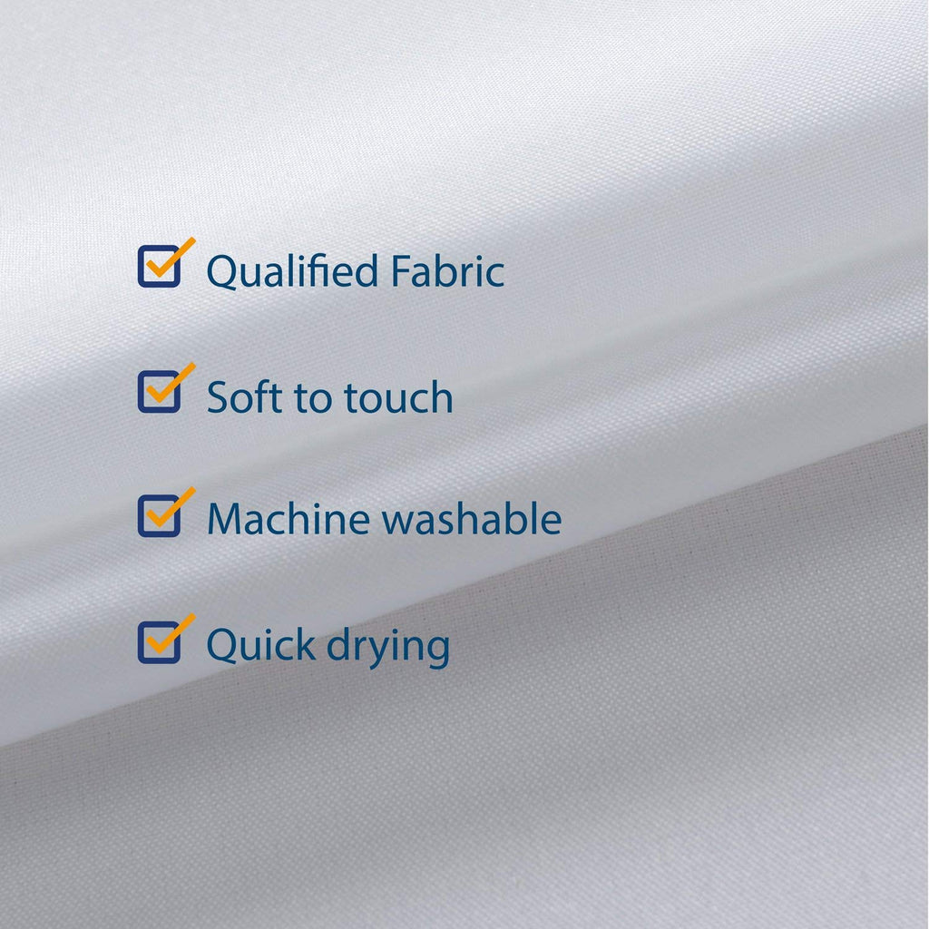 Fabric Shower Curtain Liner 60 x 78 inch Long Stall Size, White