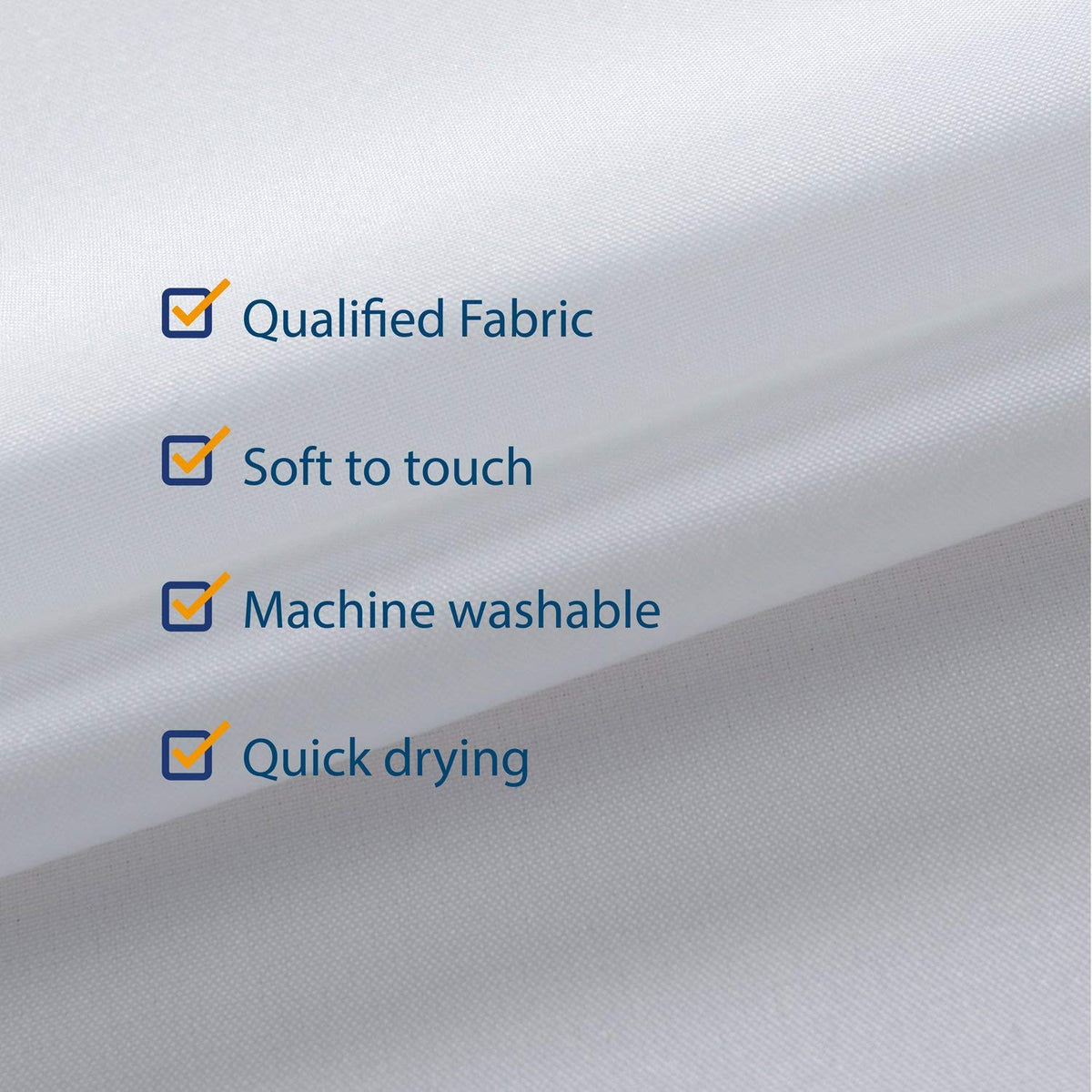 Fabric Shower Curtain Liner 60 x 78 inch Long Stall Size, White