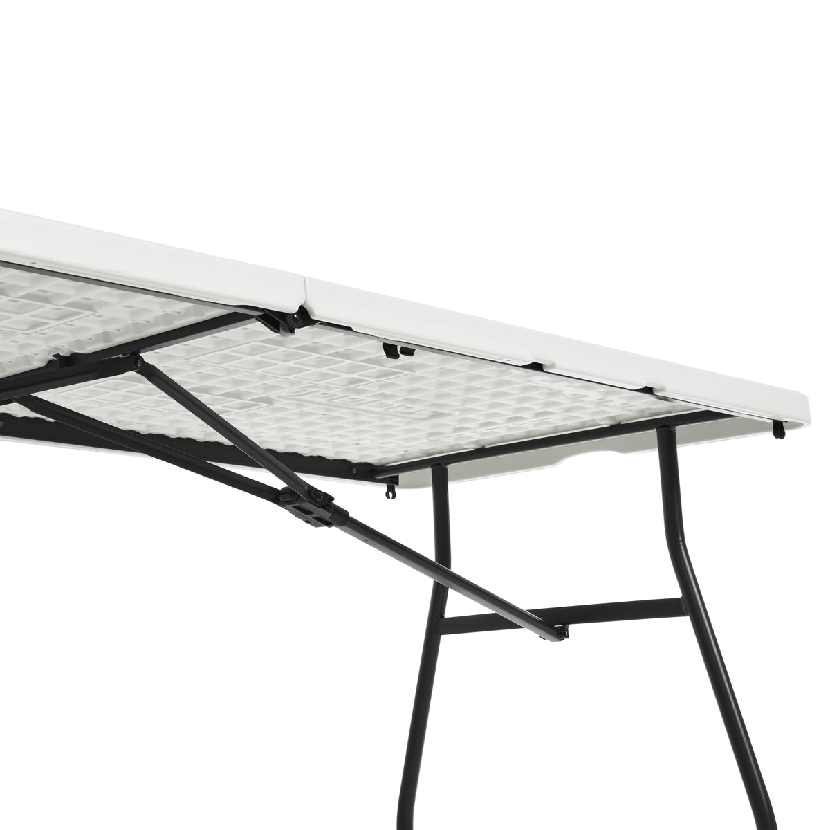 Heavy Duty Portable Folding Table, 6 ft, Indoor & Outdoor, Fold-in-Half Design with Carrying Handle, White