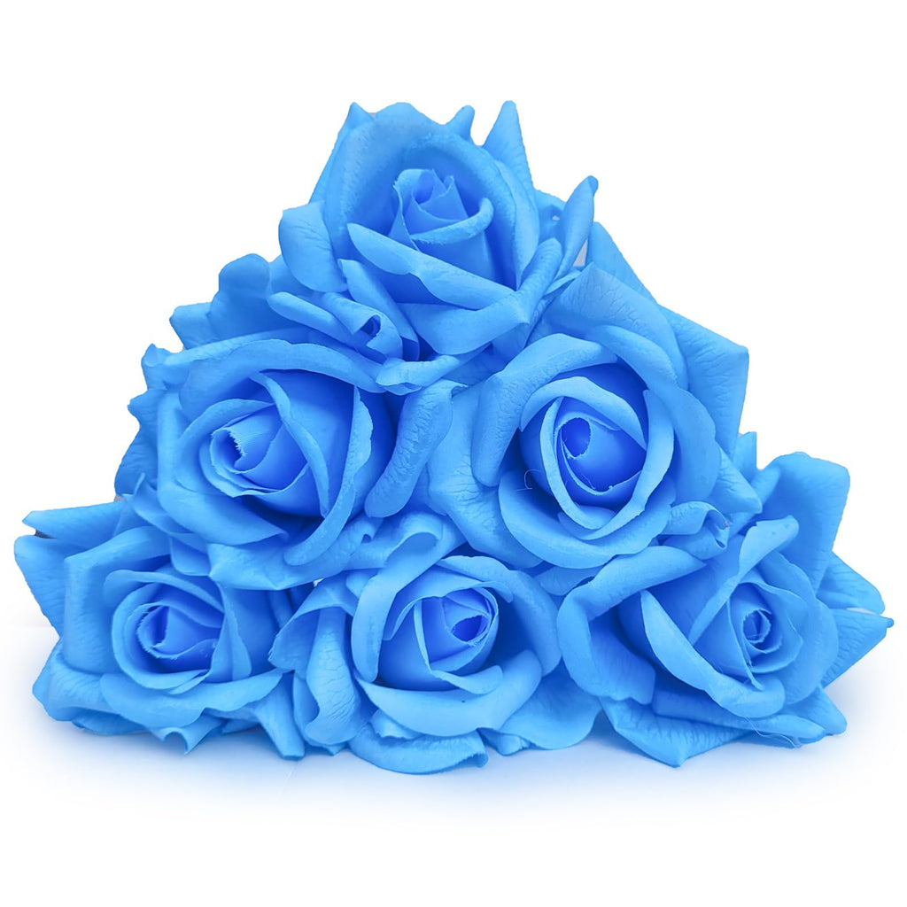 Artificial Roses Real Touch Fake with Stems - Realistic Look & Feel for Gifts, Home Decor, Wedding, Table, Cake