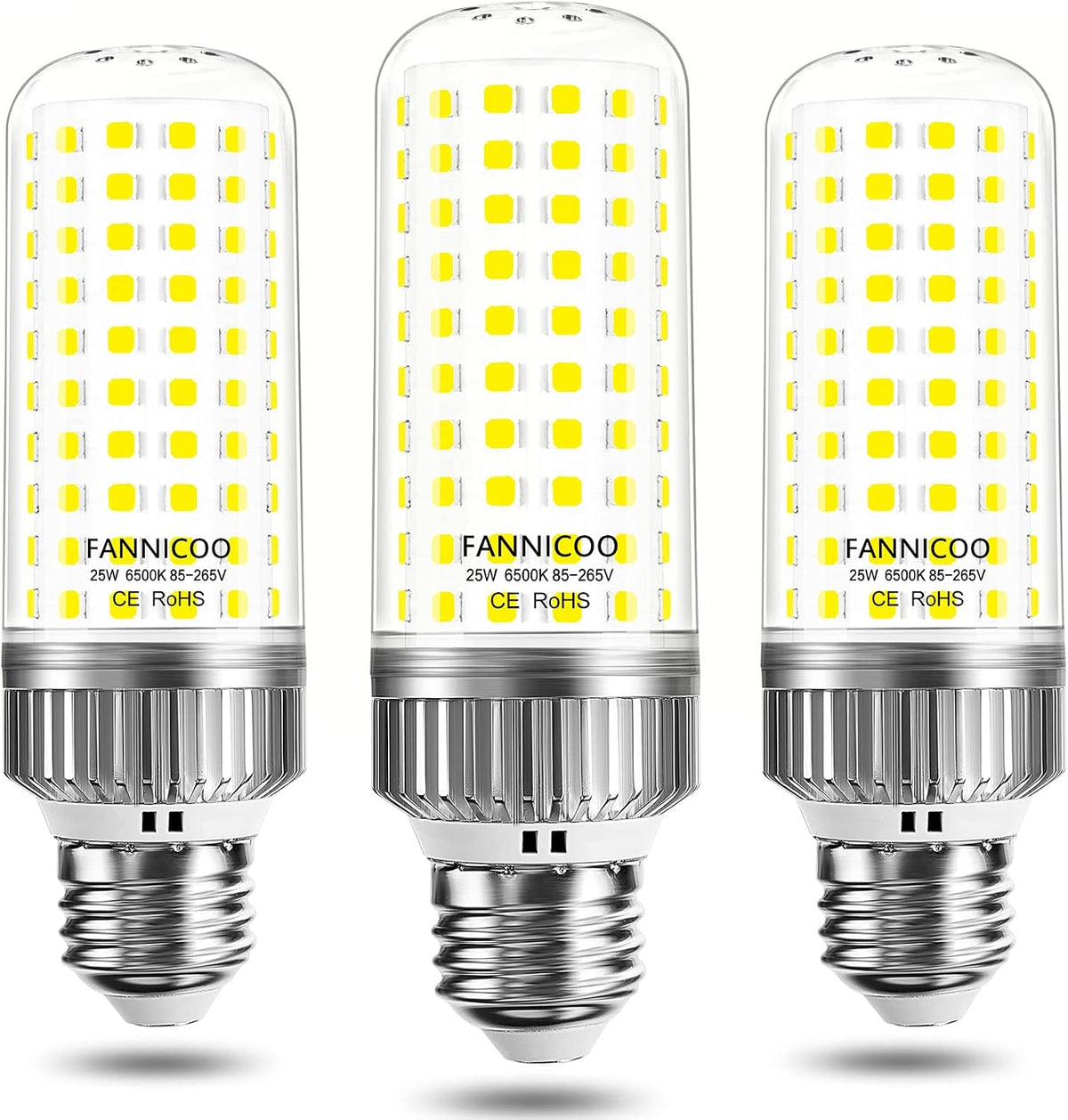 E26 LED Bulb,25W LED Corn Light Bulb 200W Equivalent 6500K Cool Daylight White 2500LM Non-dimmable Flicker Free