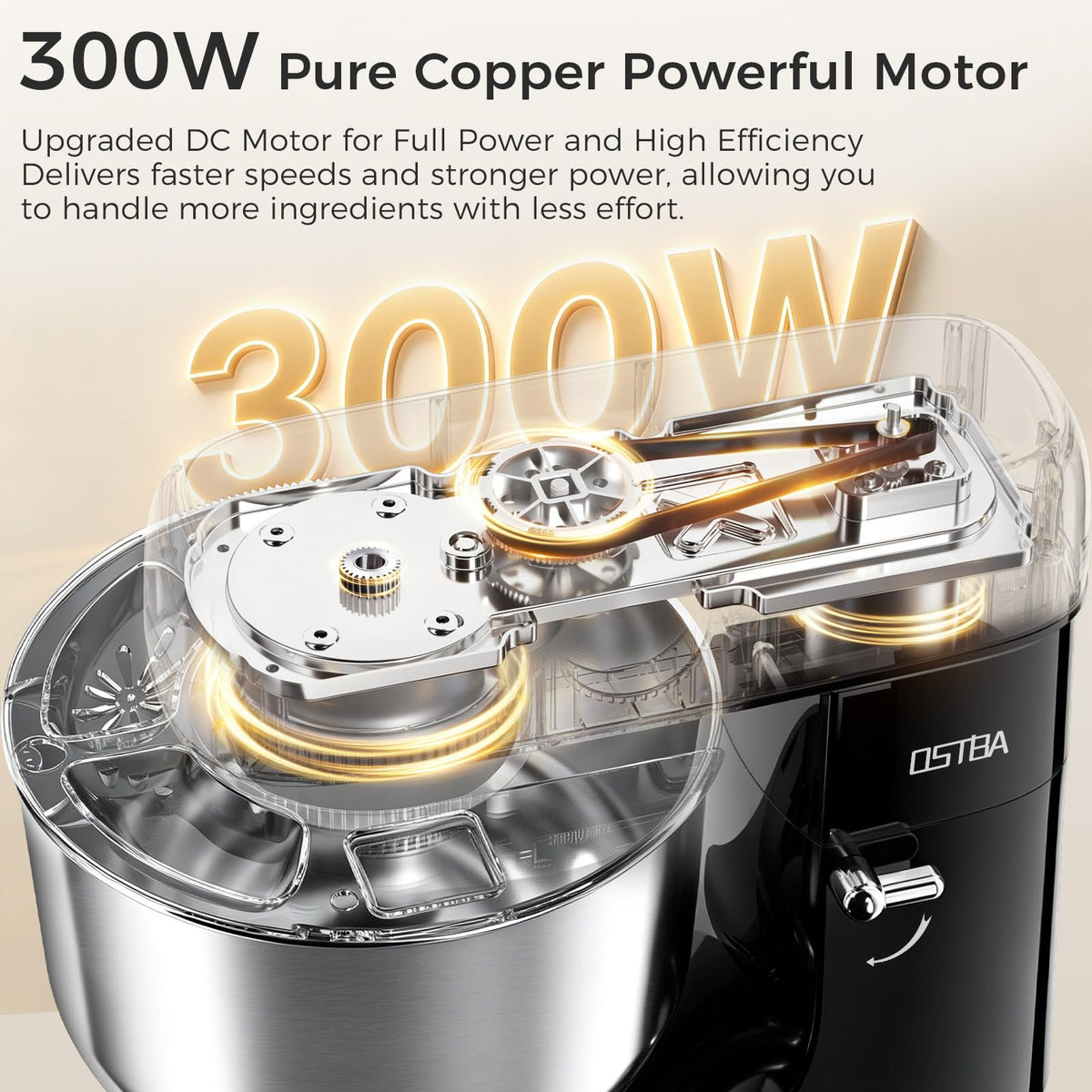 Stand Mixer, 6 Speed Tilt-Head Electric Kitchen Mixer with 6.3QT Bowl