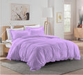 3 Pieces Ruffle Duvet Cover Set with Zipper Closure, 100% Egyptian Cotton 1000 Thread Count (Super King, Lilac)