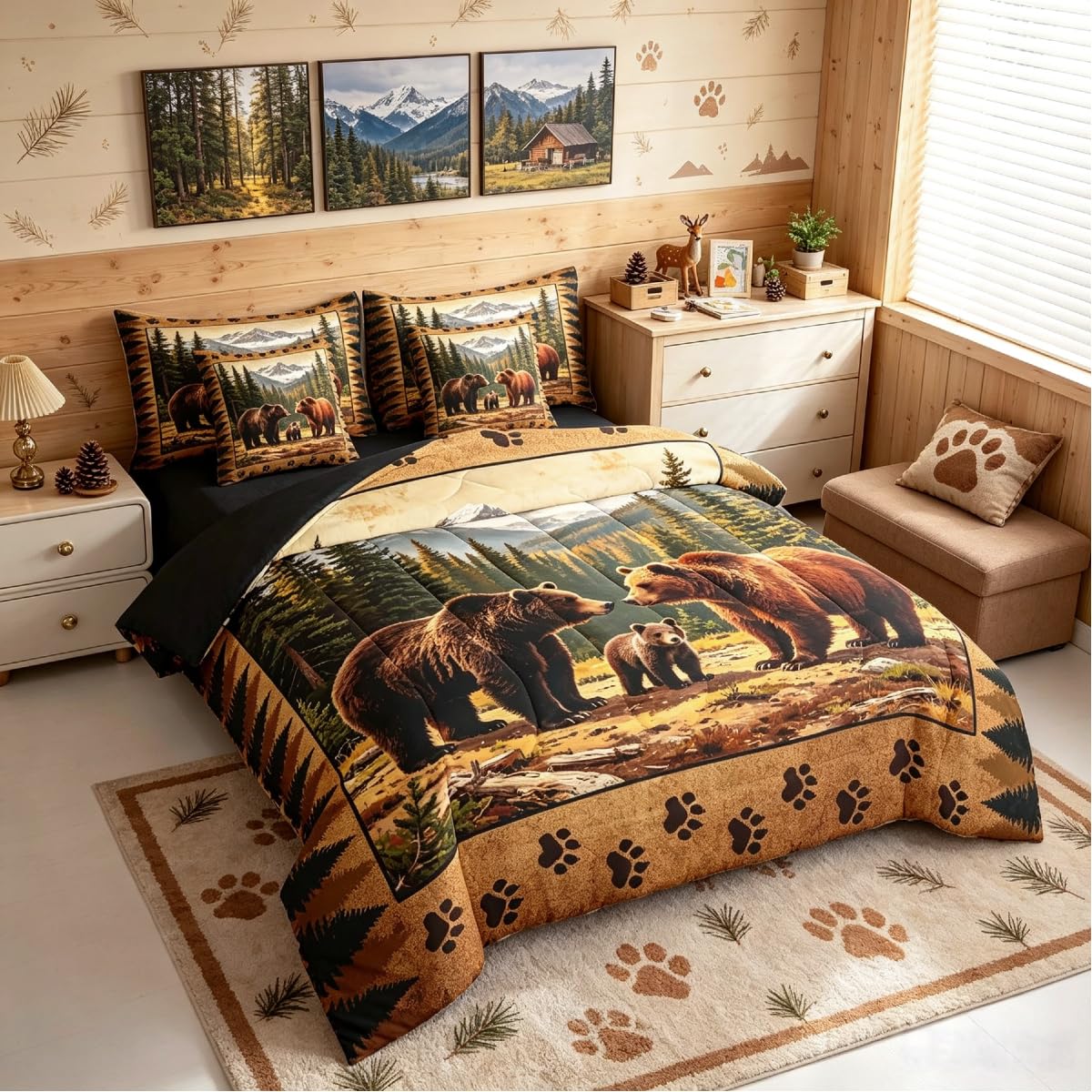 Rustic Cabin Comforter Set with Sheets 7 Piece