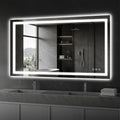 48x32 LED Bathroom Mirror, Shatterproof Mirror with Light