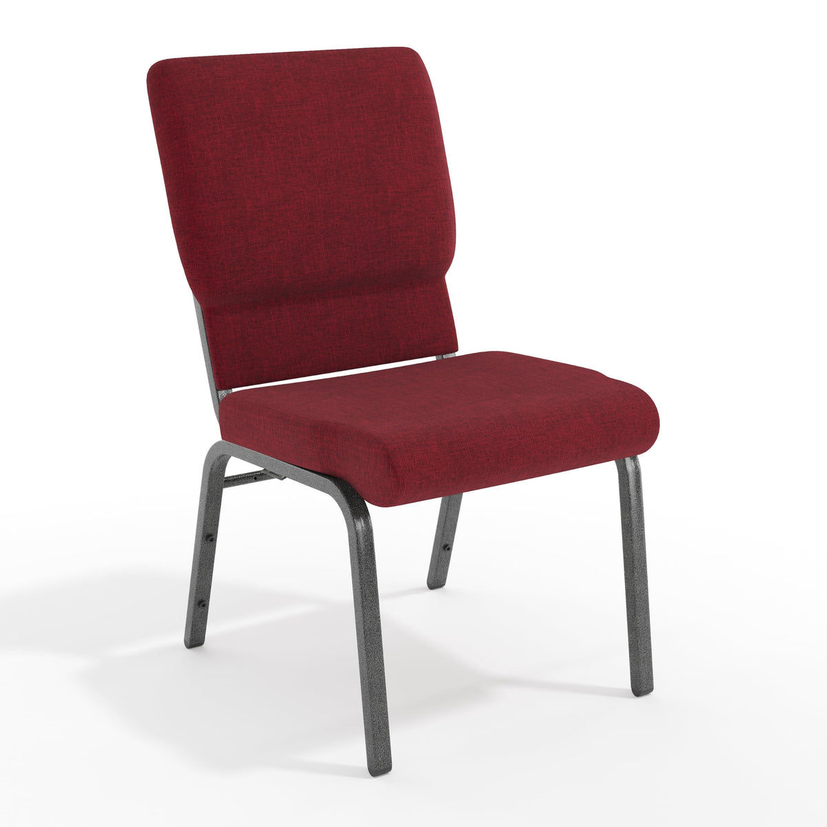 Red Fabric 18.5" W Stacking Church Chair