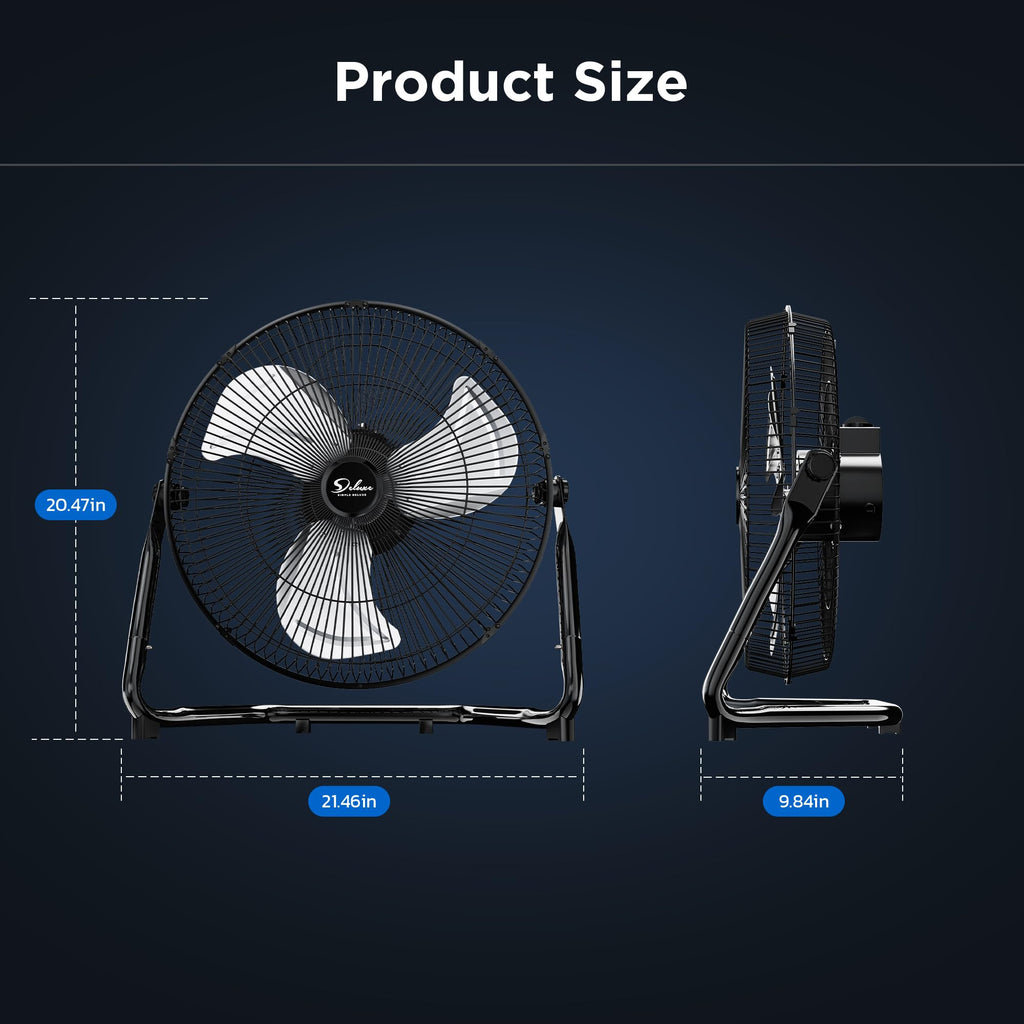18 Inch 3-Speed High Velocity Heavy Duty Metal Industrial Floor Fan for Warehouse, Workshop, Factory and Basement