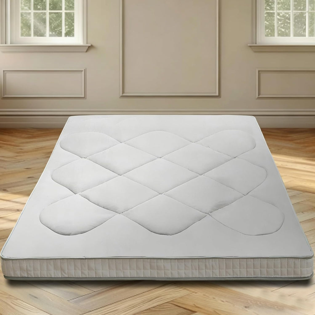Japanese Futon Floor Mattress - Foldable Tatami Mat, Portable Dormitory Sleeping Pad, Fold-Up Floor Lounger Bed for