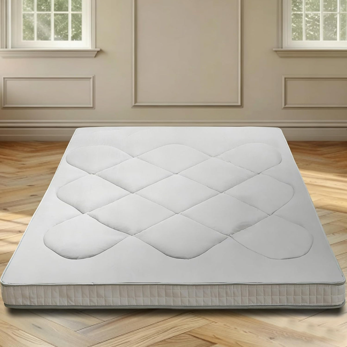 Japanese Futon Floor Mattress - Foldable Tatami Mat, Portable Dormitory Sleeping Pad, Fold-Up Floor Lounger Bed for