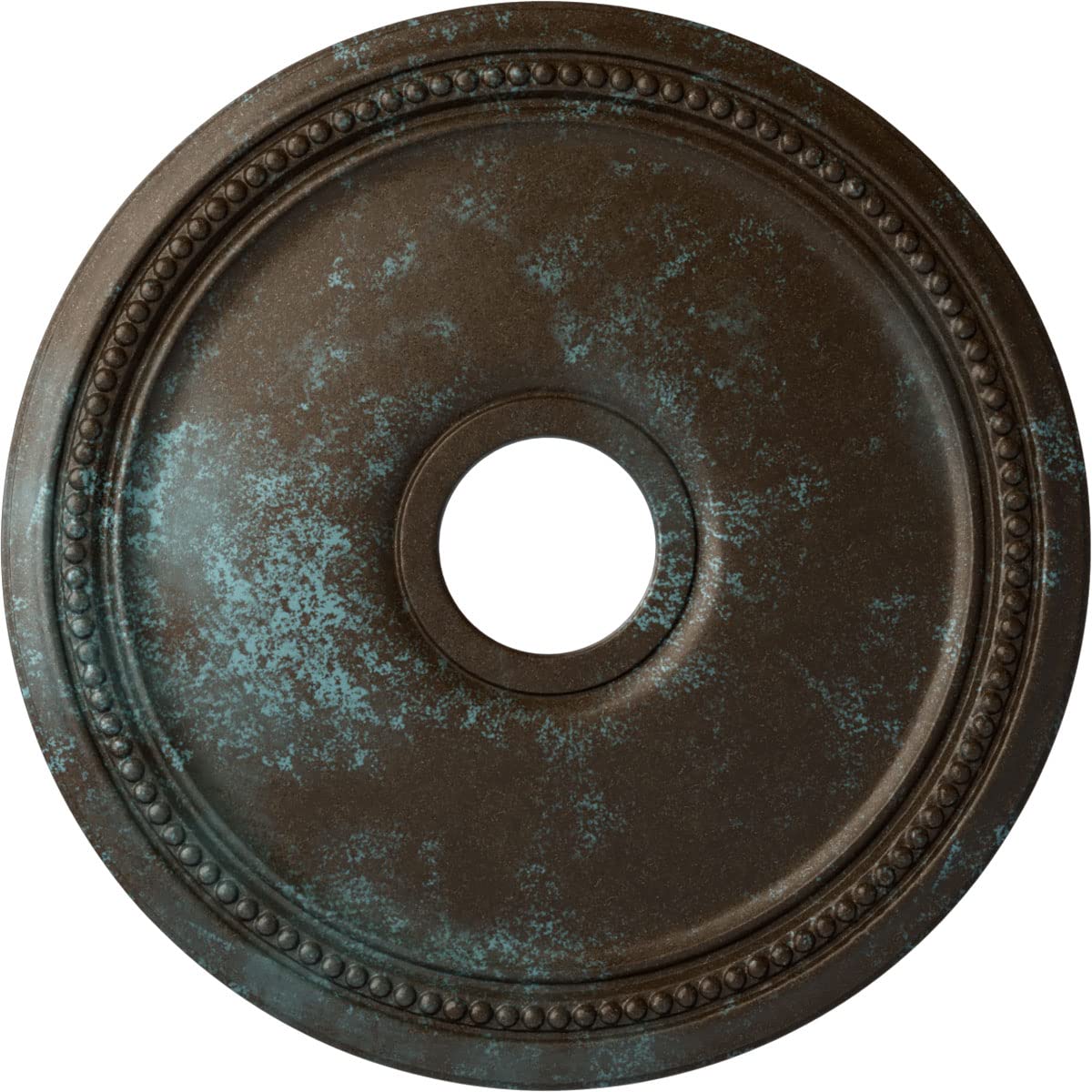 Diane Ceiling Medallion, 18"OD x 3 5/8"ID x 1 1/8"P (Fits Canopies up to 5 3/8"), Hand-Painted Bronze Blue