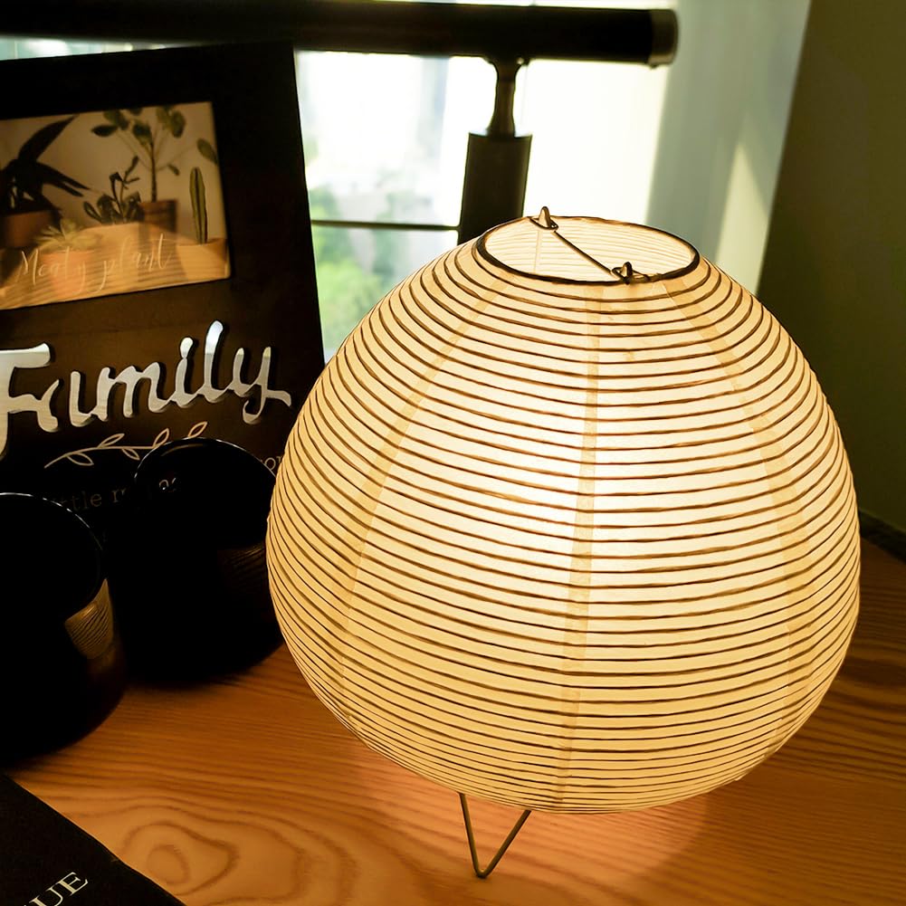 Inspired Noguchi Style Rice Paper Table Lamp 8-inch Tall
