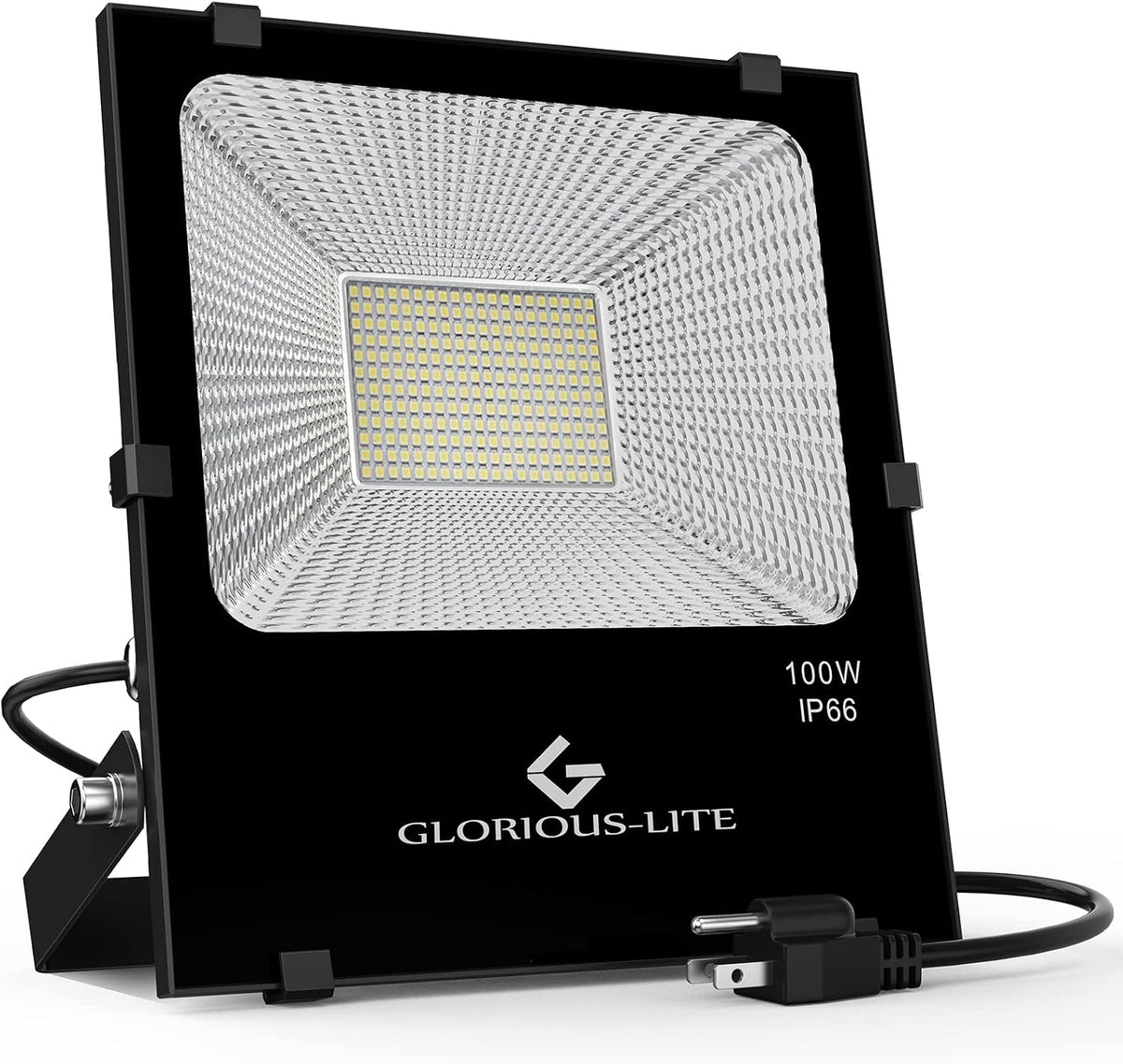 100W Flood Lights Outdoor LED Floodlight Plug in for Outside | 8000 Lumen, IP66 Waterproof, 6500K Bright Work Lights
