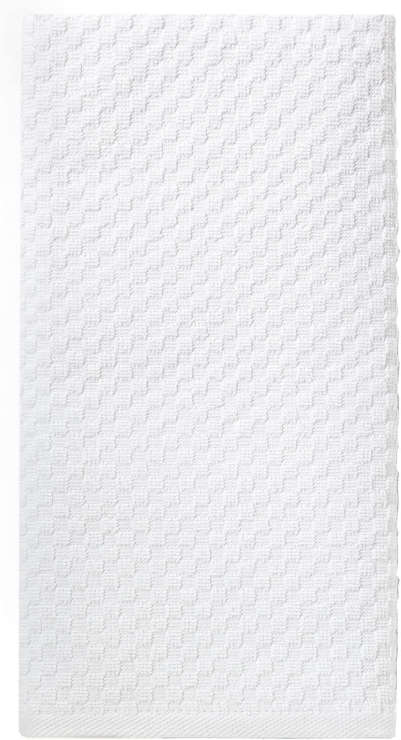 Amazing Kitchen Towel - 12 Pack 100% Cotton Waffle Terry Towel | White - 16x28 inch Euro Café Waffle Weave Dish