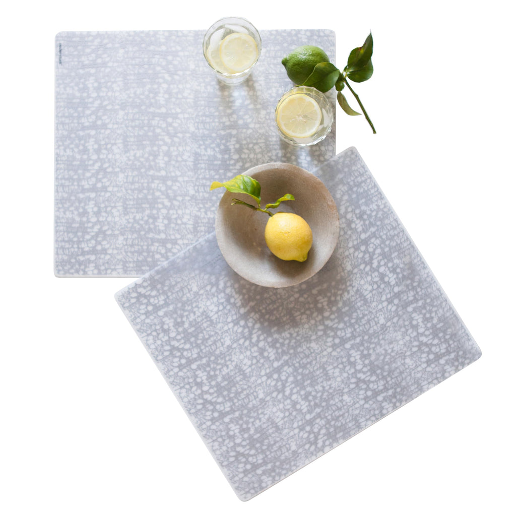 14 x 16 Rectangular Silicone Placemat, Cocoon Print in Silver, 1 Count