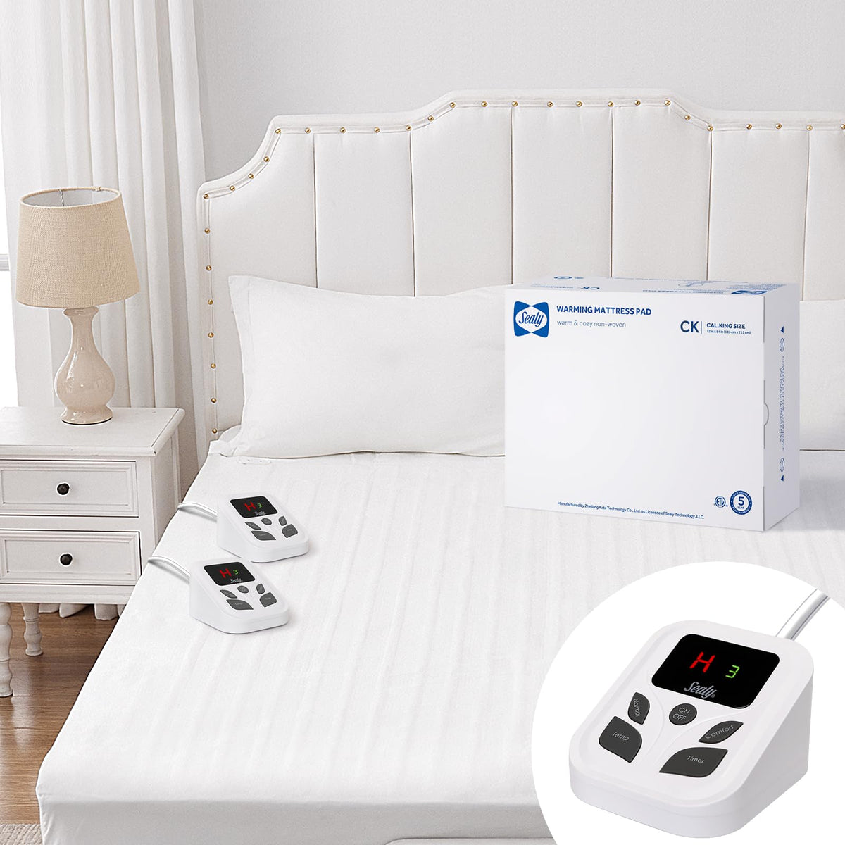 Heated Mattress Pad Cal King Size with Dual Control 10 Heat Settings