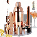 9-Piece Cocktail Shaker with Stand, 25oz Bartender Kit, Cocktail Shaker with Strainer Set, Bar Set Jigger - Set of 8
