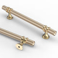 10 Pack 6.3 Inch(160mm) Knurled Brushed Brass Kitchen Cabinet Handles, Glod Cabinet Pulls Kitchen Cabinet Hardware