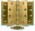 Satin Brass 4 inch Stainless Steel Door Hinges, Heavy Duty Interior/Exterior Door Hinge, Rust-Proof, 304 SS Ball
