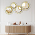 4 Pcs Decorative Wall Mirror Round Modern Circle Mounted Mirror Metal Wall Art Decor Living Room Entryway Dining Room