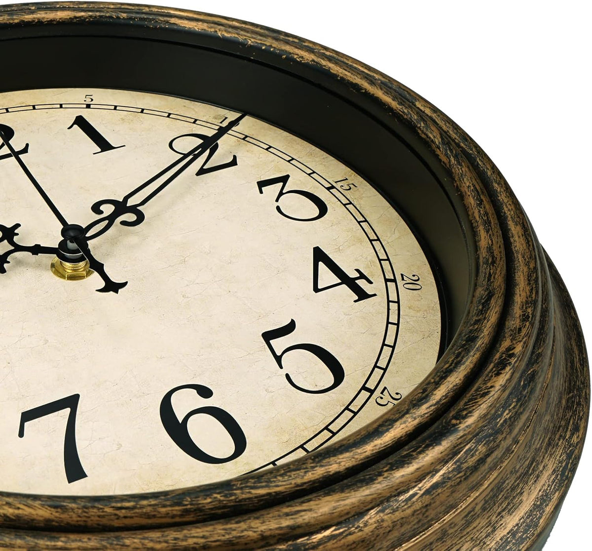 Retro Wall Clock, 12'' Non Ticking Classic Silent Vintage Wall Clocks Decorative Kitchen Living Room Bedroom