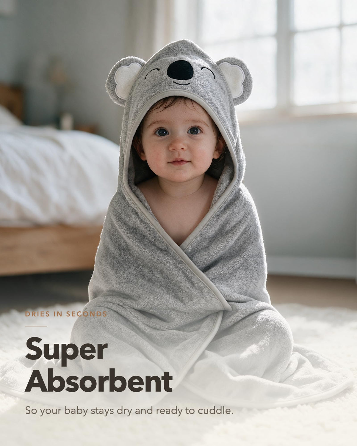 Baby Hooded Towels 2 Pack for Newborn & Toddler - Super Soft Baby Bath Towels with Hood, Highly Absorbent Viscose