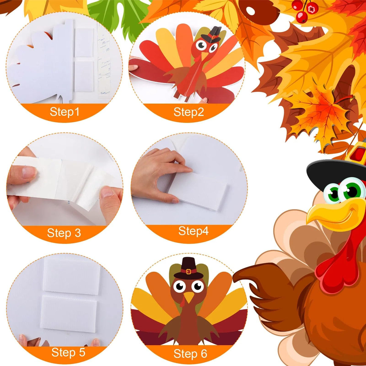 6 Pcs Thanksgiving Fall Yard Sign Gobble Outdoor Decorations 11.8''