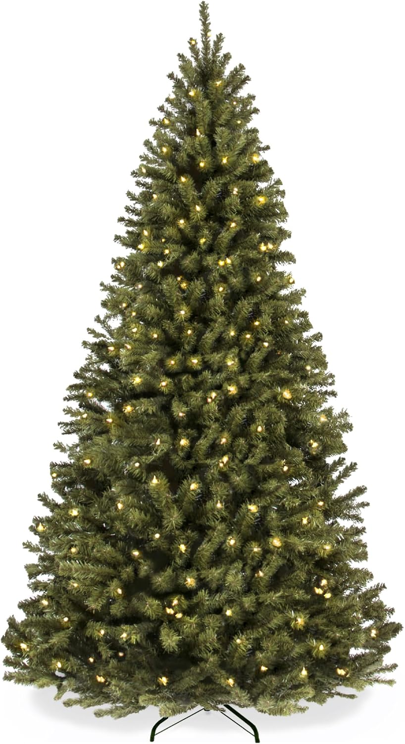 Artificial Christmas Tree with LED Twinkling Lights, 4.5 to 15 ft, Pre-Lit Spruce Realistic Holiday Xmas Décor