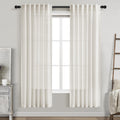 Cream Semi Sheer Linen Curtains 72 Inch Length Back Tab Rod Pocket Modern Farmhouse Coastal Decor Cream Cotton