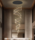 Extra-Long Crystal Drop Chandelier for 16-Foot Ceilings and Grand Living Rooms