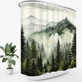 Extra Wide Forest Shower Curtain 108x72 for Claw Foot Tub, Dark Green