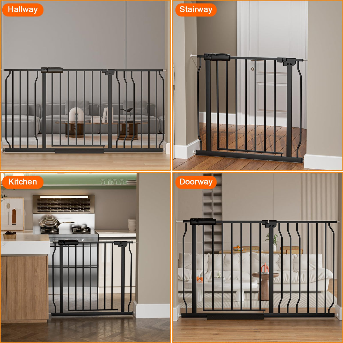 48 to 53 Inch Extra Wide Baby Gate for Doorway Stairs