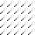 25 Pack G40 Replacement Light Bulbs, E12 Base, Warm White