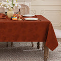 Fall Jacquard Rectangle Tablecloth, 60 x 120 Inch Rust