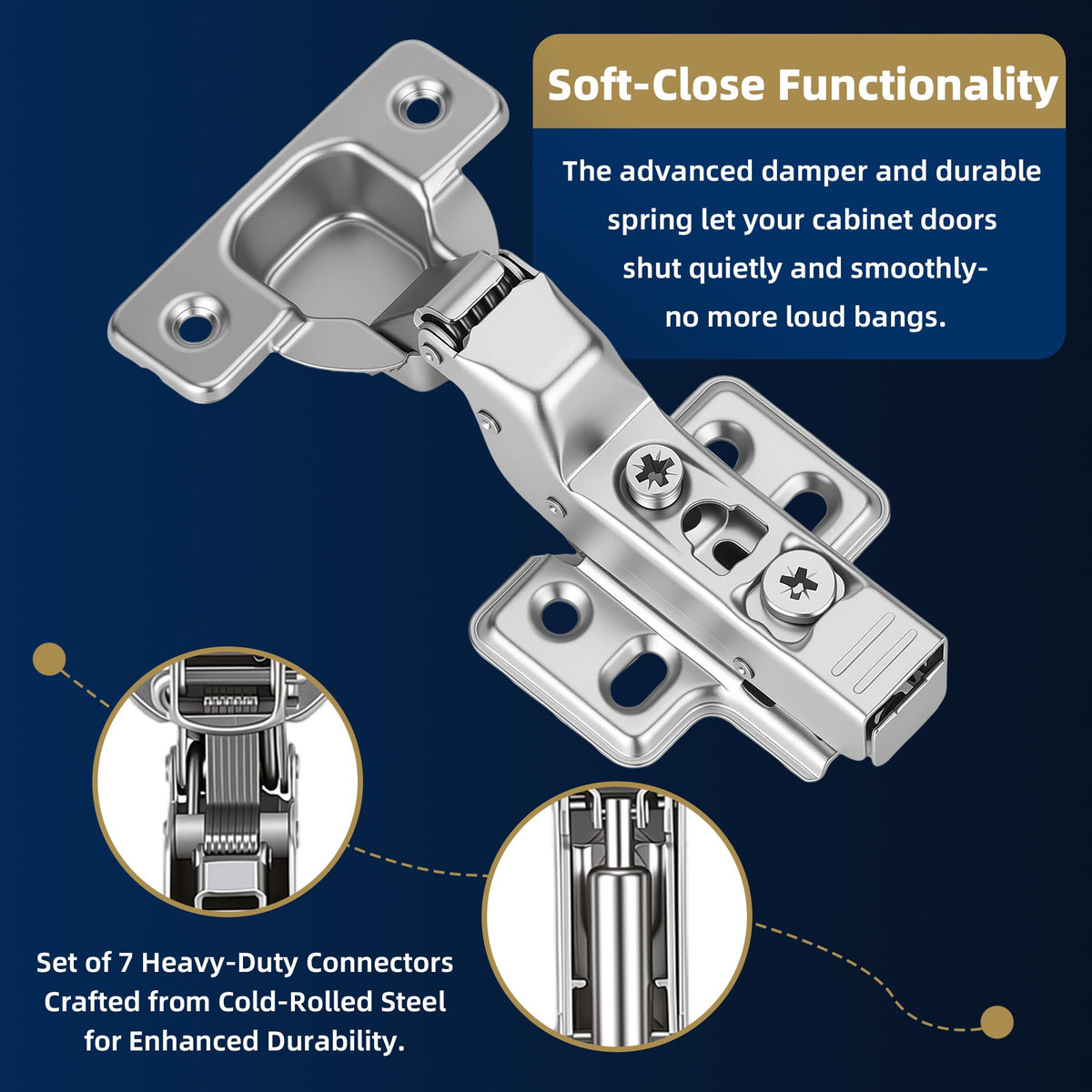 20 Pack Inset Frameless Soft Close Hidden Cabinet Hinges, 105 Degree 3D Adjustable Clip On Plate Concealed Kitchen