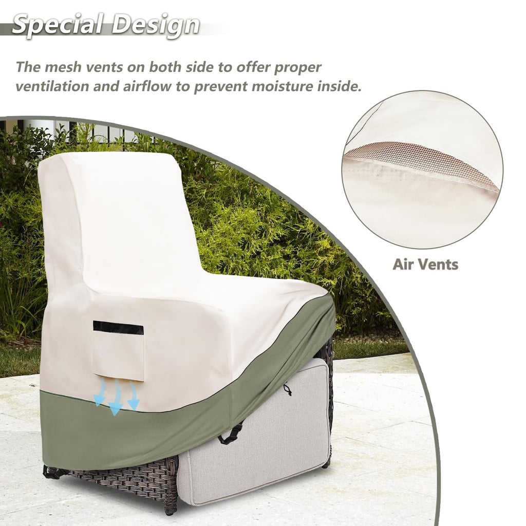 Outdoor Recliner Chair Covers Waterproof, Patio Swivel Chair Covers, 2 Pack