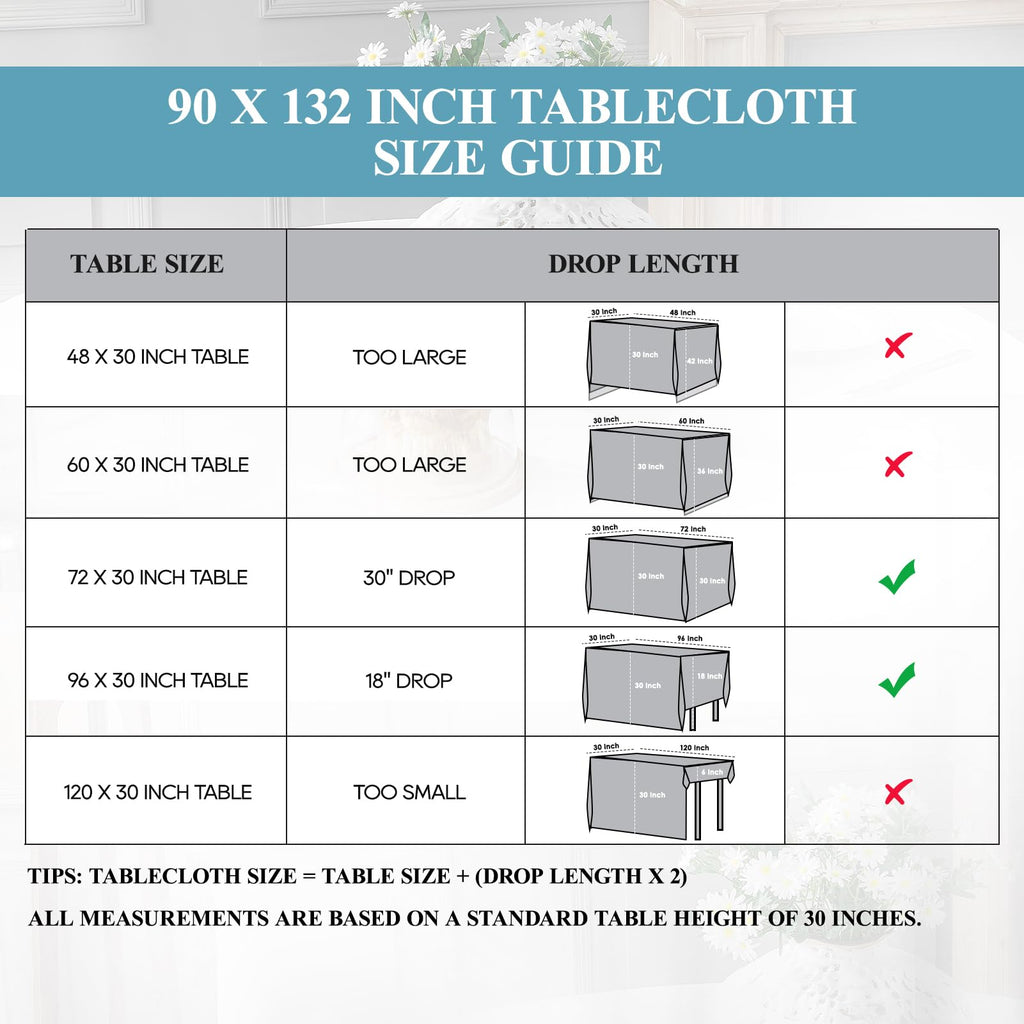Classic Series 10 Pack 90 * 132inch Navy Rectangle Tablecloth