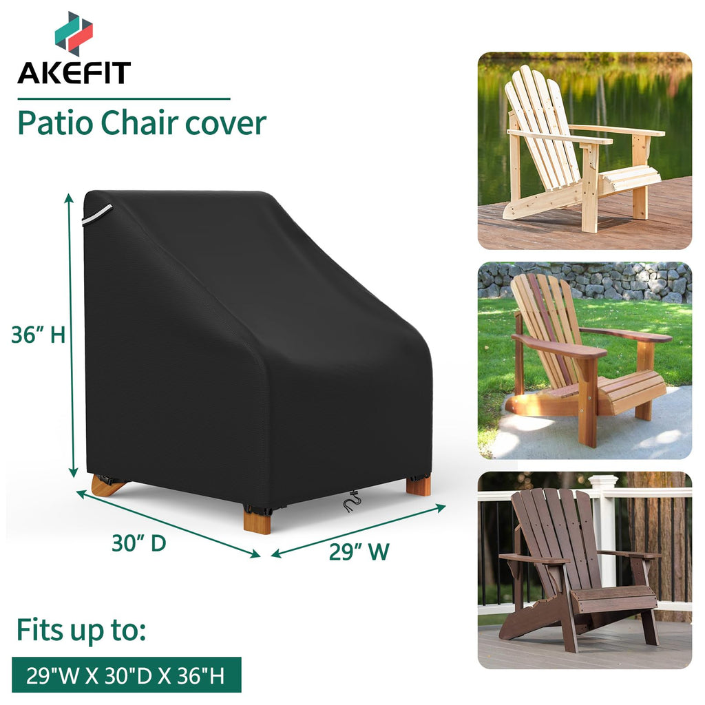Patio Adirondack Chair Covers 2 Pack for Outdoor Waterproof Chairs Size Up to 29Wx30Dx36H inch, Heavy Duty Outdoor