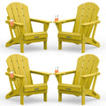 Folding Adirondack Chairs Set of 4, HDPE Patio Chair Olive Yellow
