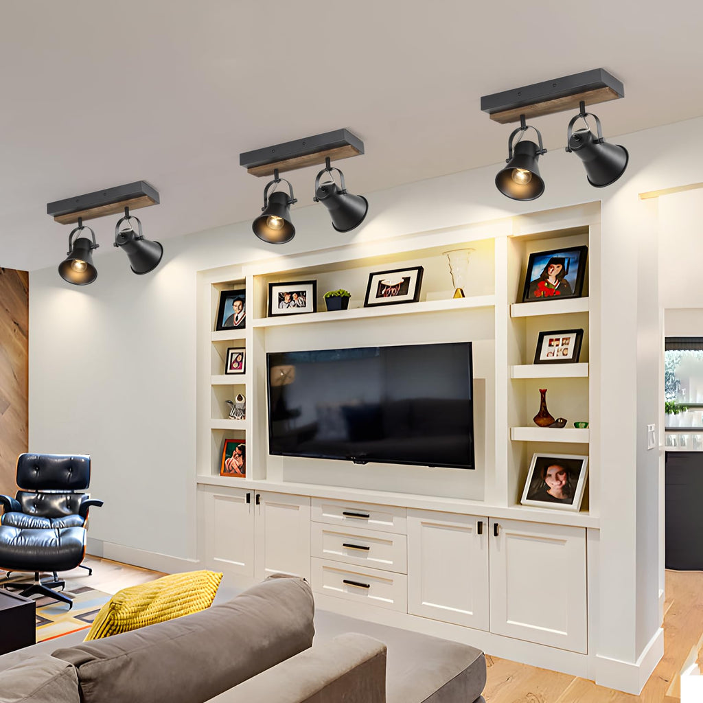 Track Light Fixtures, Adjustable Ceiling/Wall Mount, Industrial Black Kitchen Track Lighting