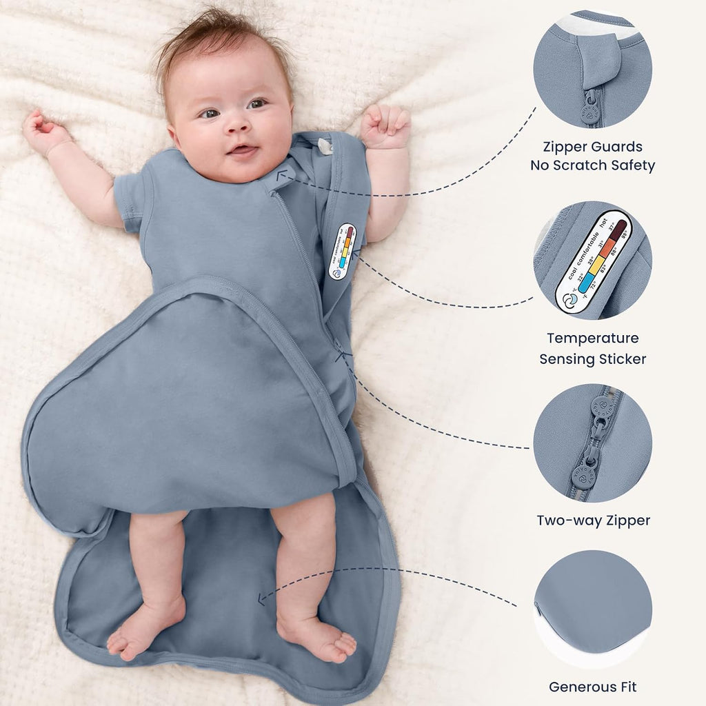 Kaiyababy Organic Cotton Baby Sleep Sack, 0.5 TOG Wearable Blanket