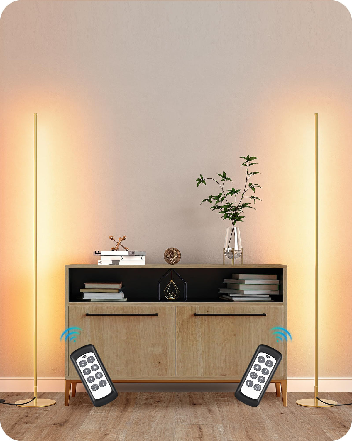 2 Pack 57.5" Corner Lamp with Remote, 7 CCT Adjustable & Dimmable