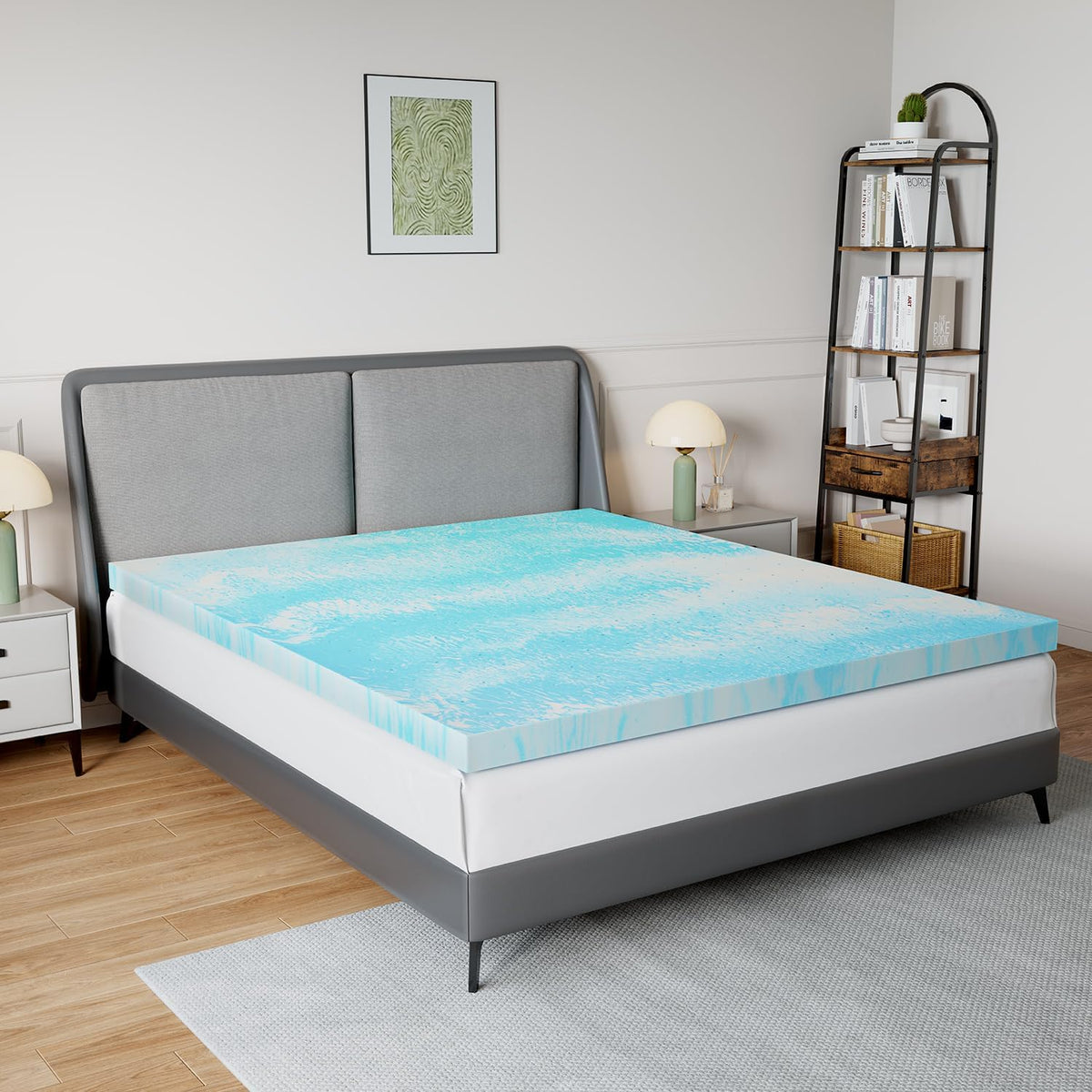 Mattress Topper Queen Size - 2 Inch Cooling Memory Foam Mattress Topper, Slow-Rebound Pressure Relief, Soft Comfort