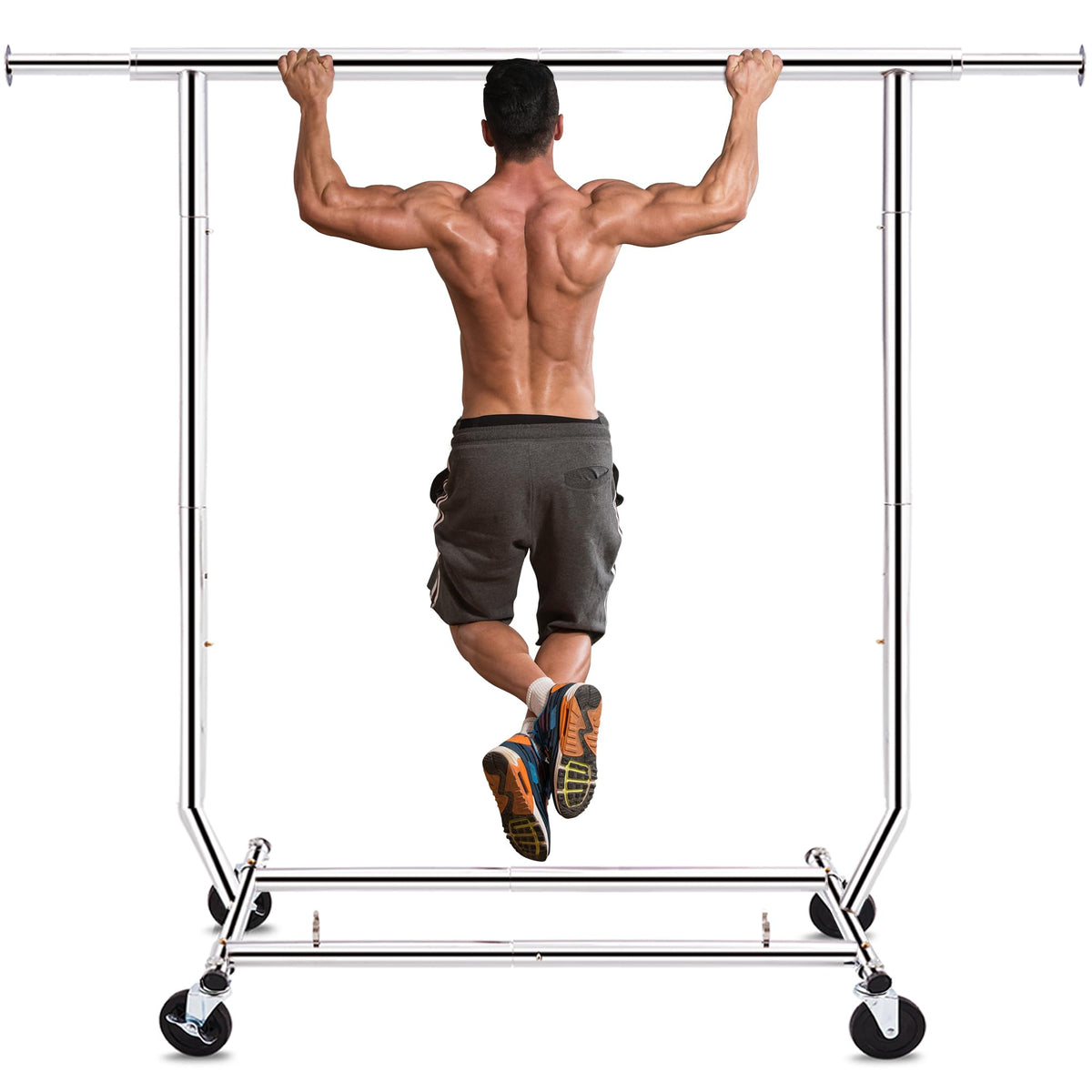 Clothes Rack Rolling Clothing Racks with Wheels Collapsible