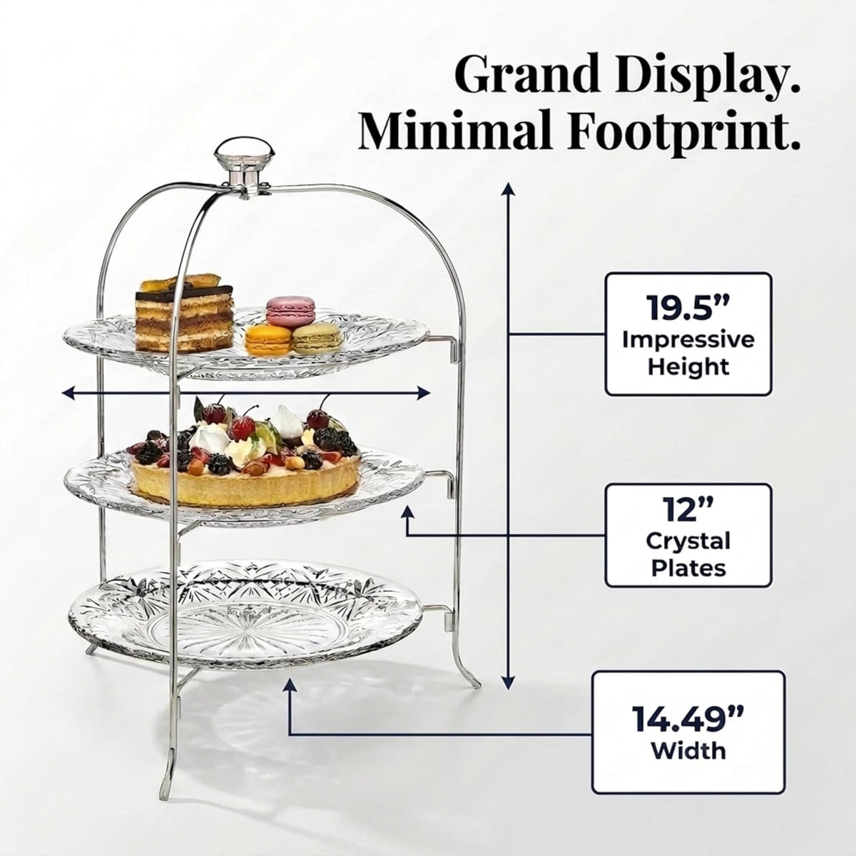 3 Tiered Platter Stand - Dublin Crystal Collection