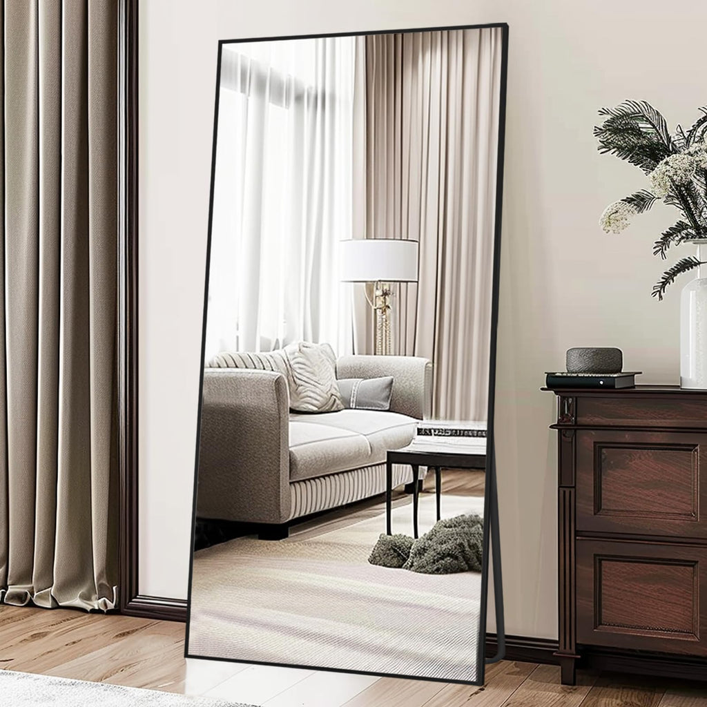 76"x34" Full Length Mirror, Black Floor Mirror