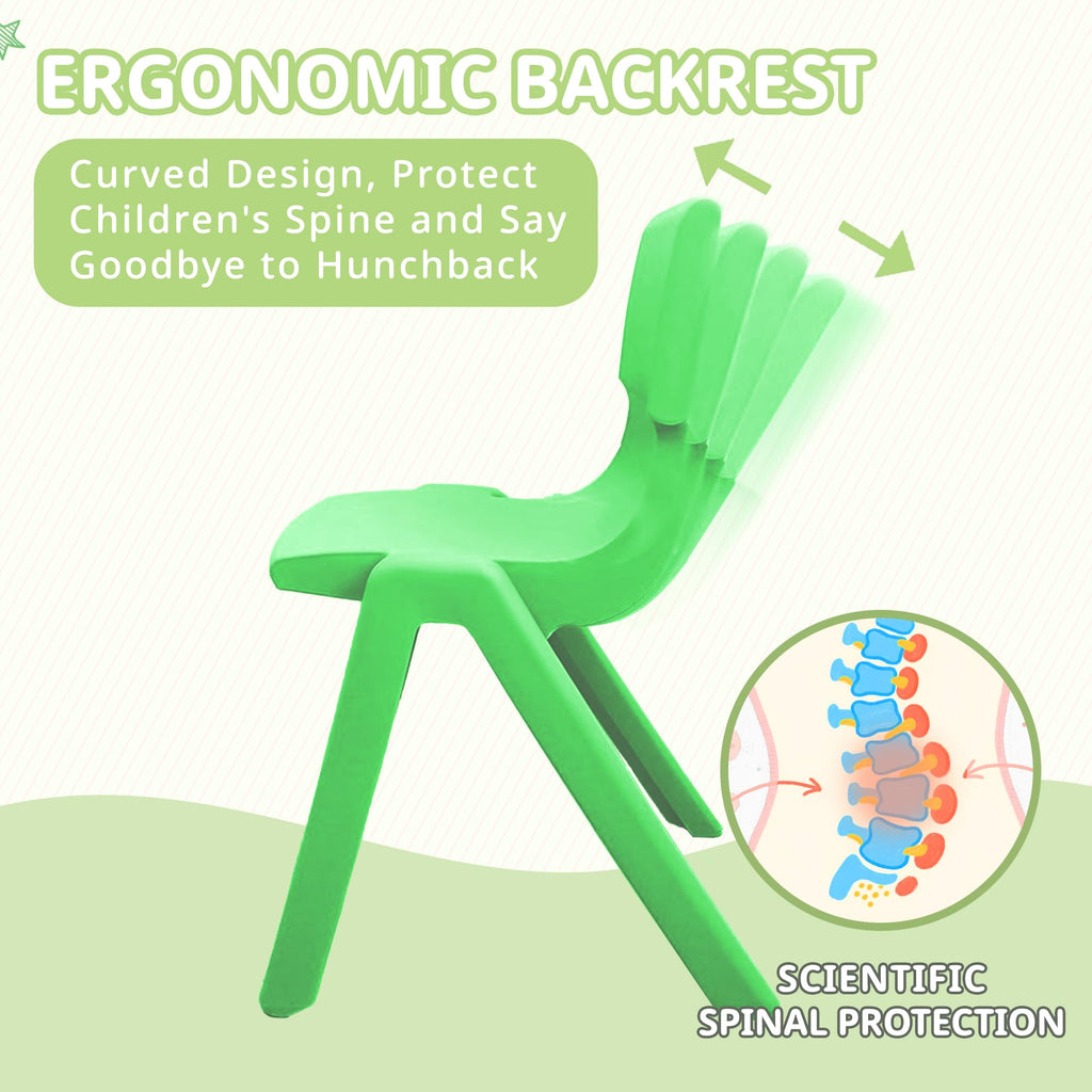 12Pcs Stackable School Chairs, Colorful Kids Plastic Chair for Toddlers with 11'' Seat, Kids Flexible Seating for