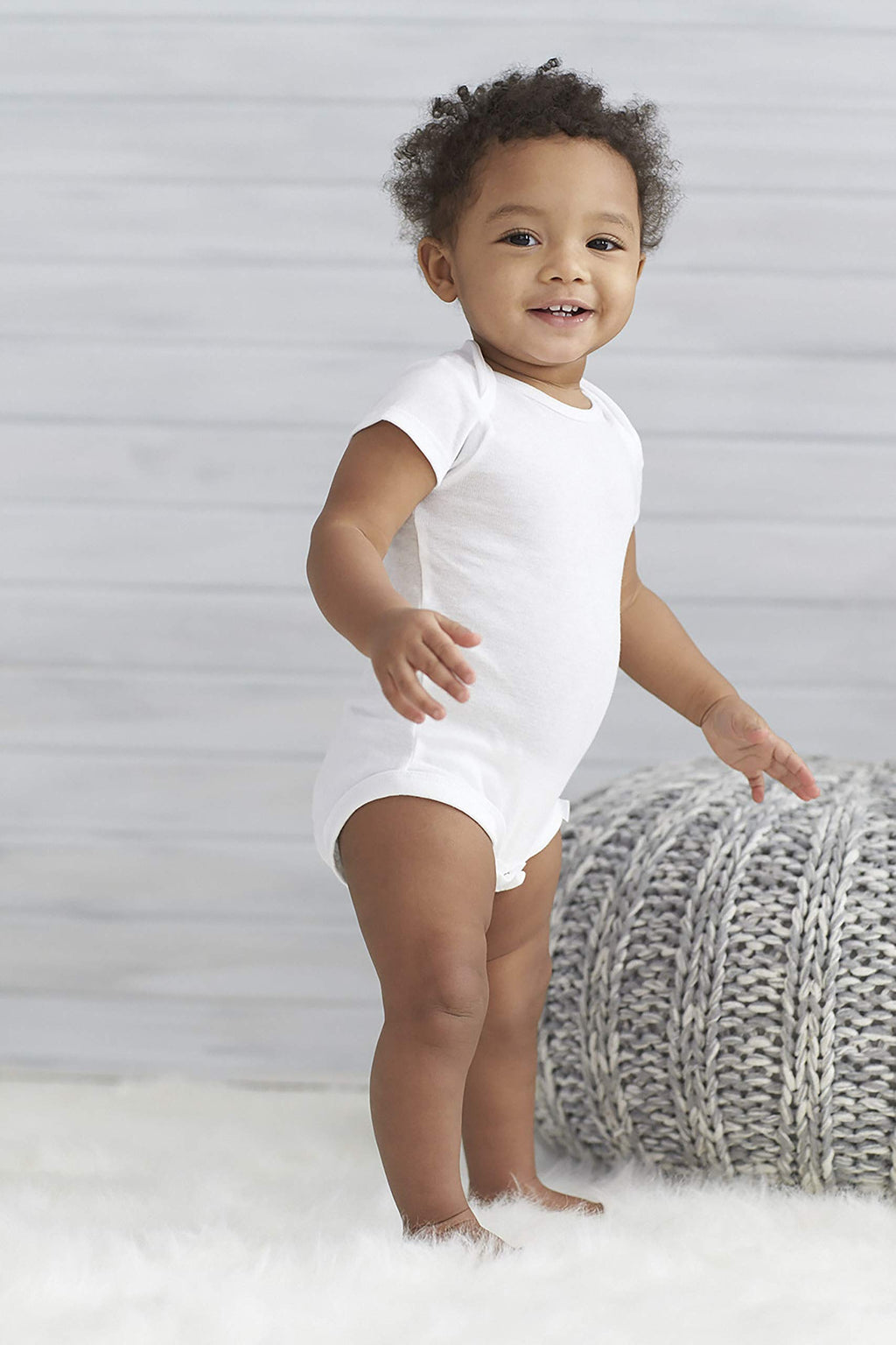 Baby Boys' Pack Bodysuits, White Short & Long Sleeve