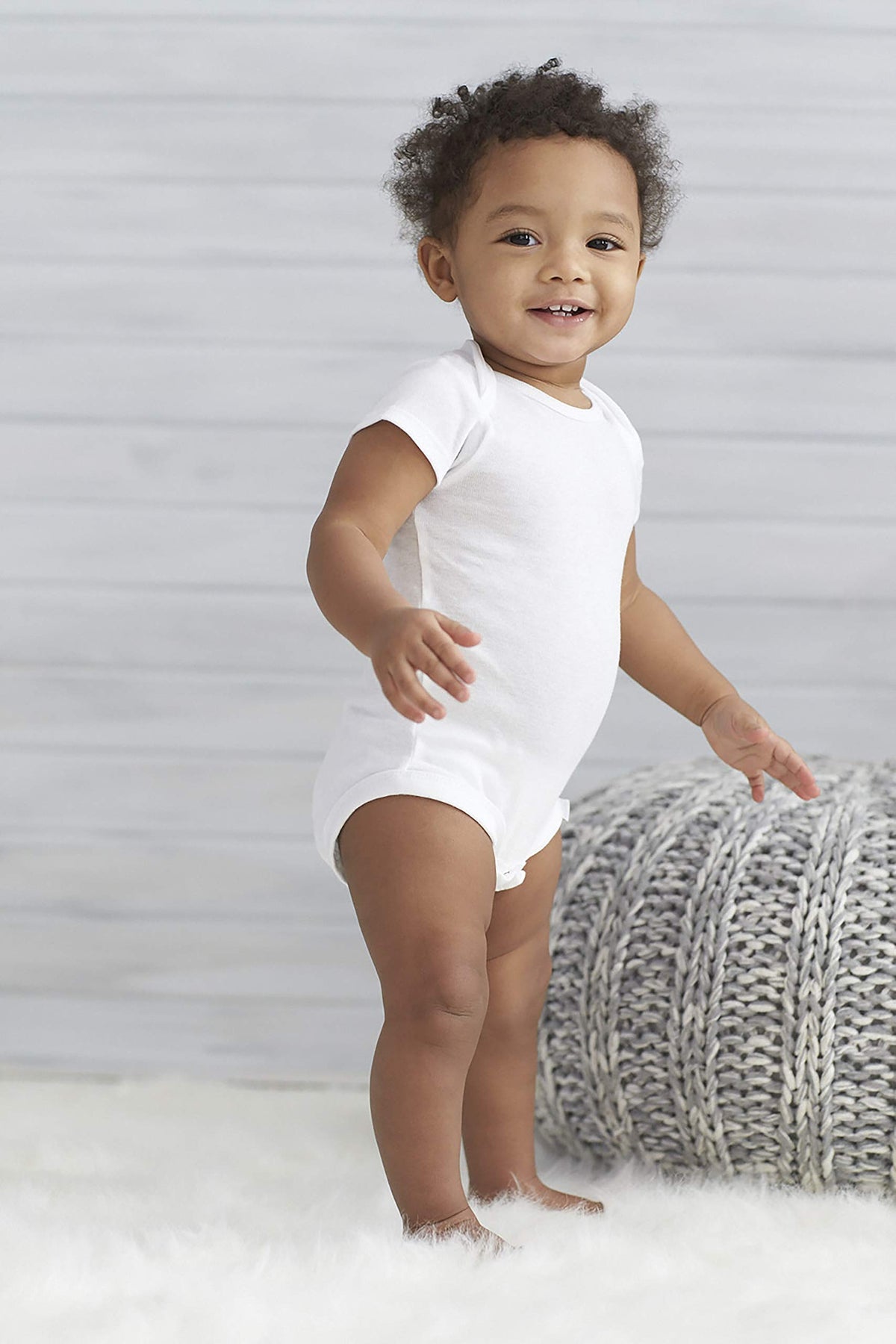 Baby Boys' Pack Bodysuits, White Short & Long Sleeve